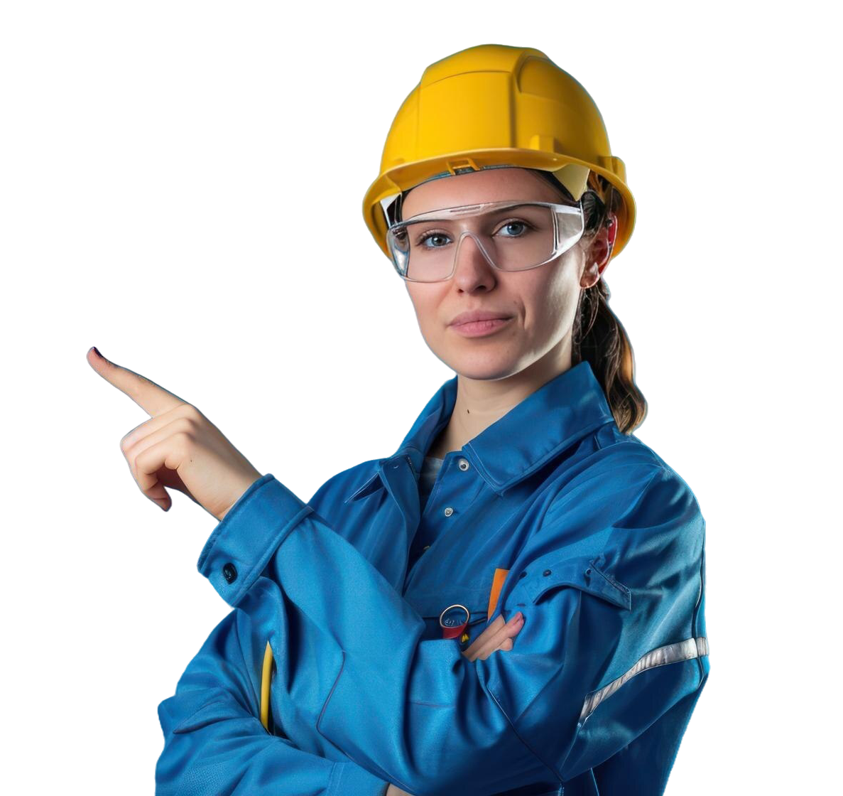 Engineer with safety helmet